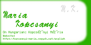 maria kopcsanyi business card